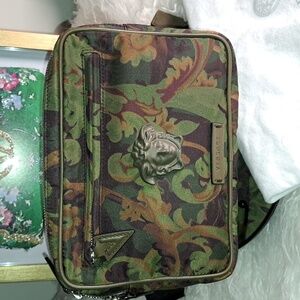 Versace NWTs Khaki Multicolor La Medusa Baroccoflage-Print Belt Bag